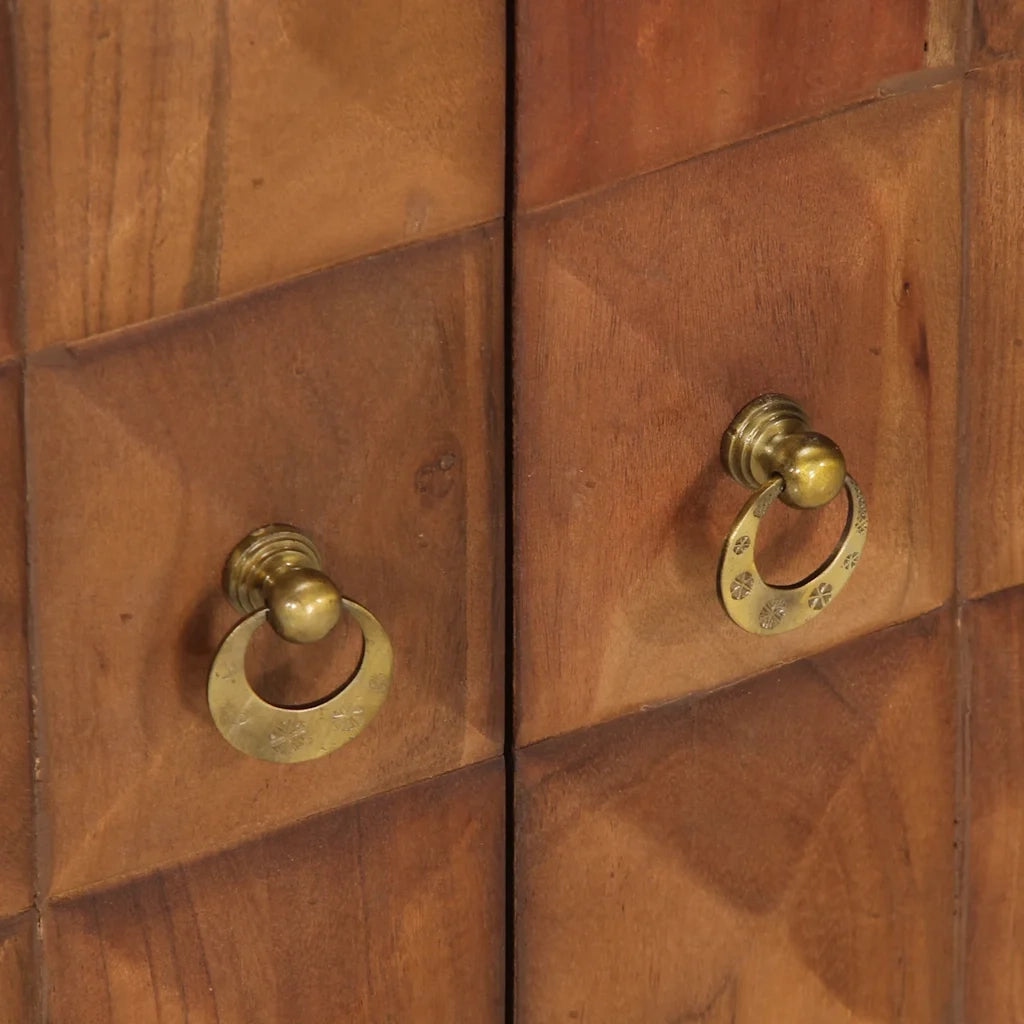Cassettiera Marrone ambra 70x35x70 cm in Legno Massello Acacia 358185