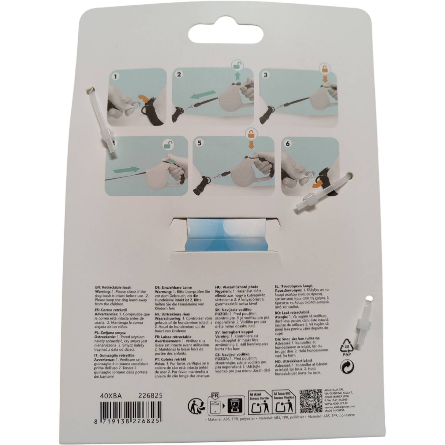 GUINZAGLIO RETRATTILE CON STRISCIA CATARINFRANGENTE 25 KG