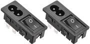 Adattatore da parete C8-8 con modulo di ingresso IEC, contatti in rame, interruttore a 3 poli ON-OFF, spina 1,5 mm, 250 V, 2,5 A