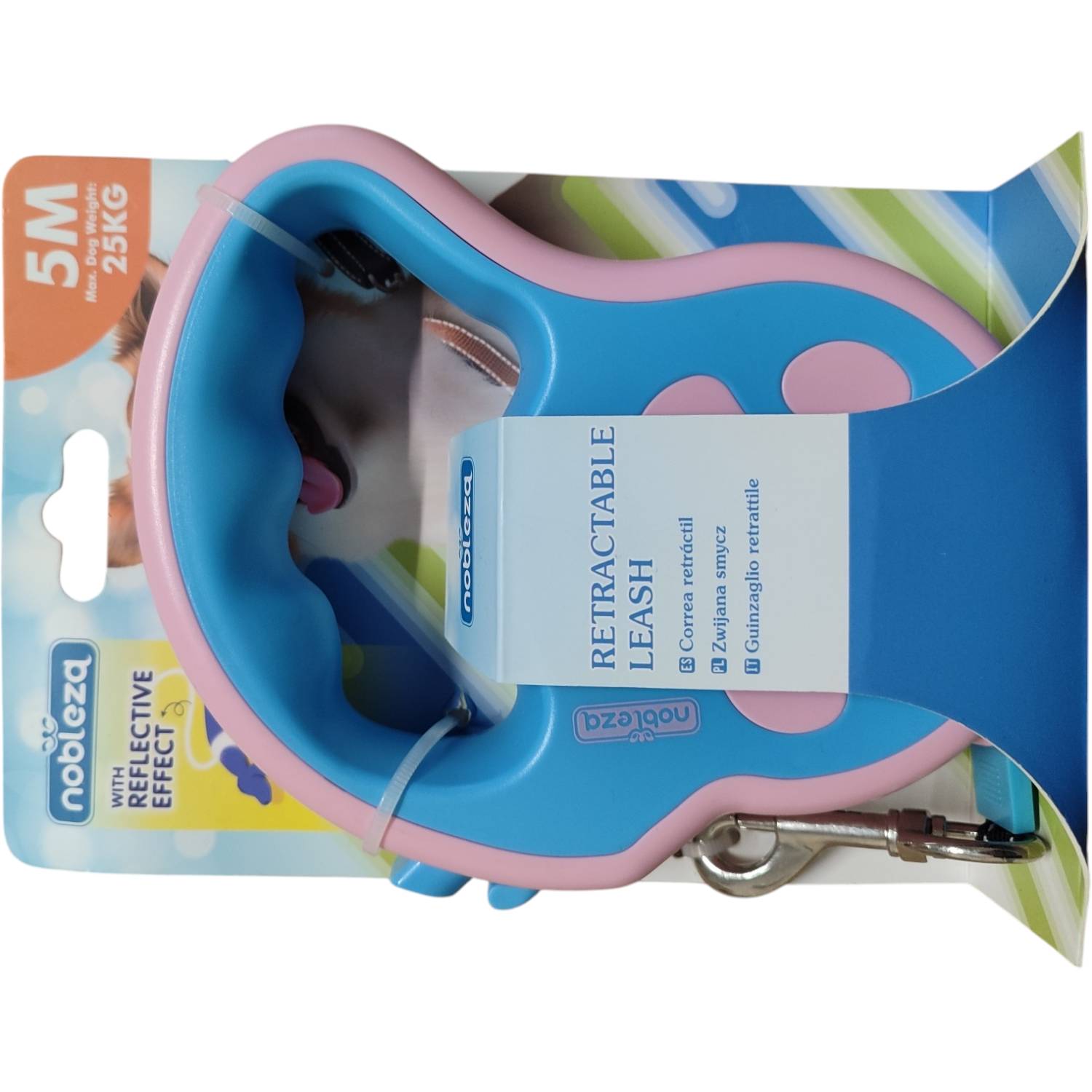 GUINZAGLIO RETRATTILE CON STRISCIA CATARINFRANGENTE 25 KG