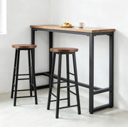 Set di 2 sgabelli da bar ULEVR altezza 71 cm in MDF e metallo, con poggiapiedi, marrone