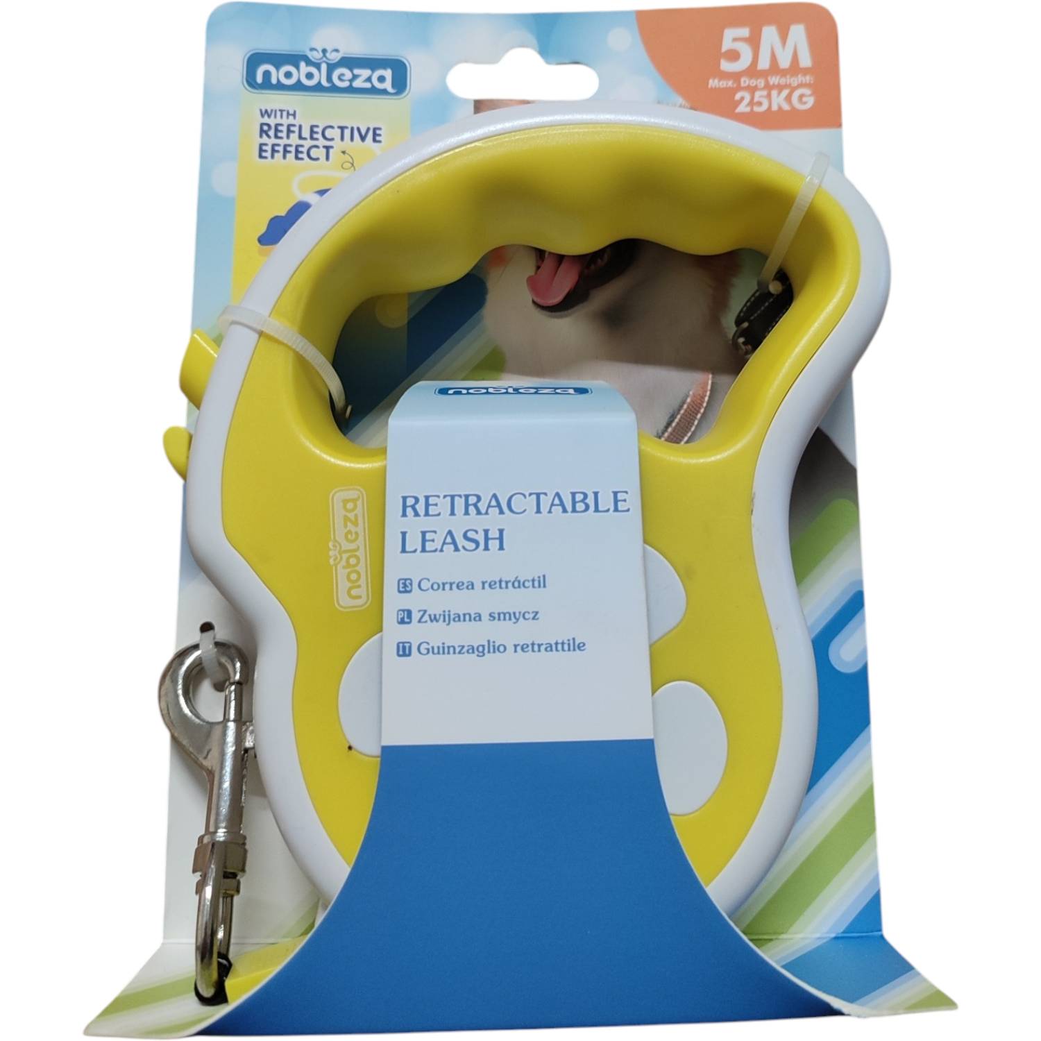 GUINZAGLIO RETRATTILE CON STRISCIA CATARINFRANGENTE 25 KG