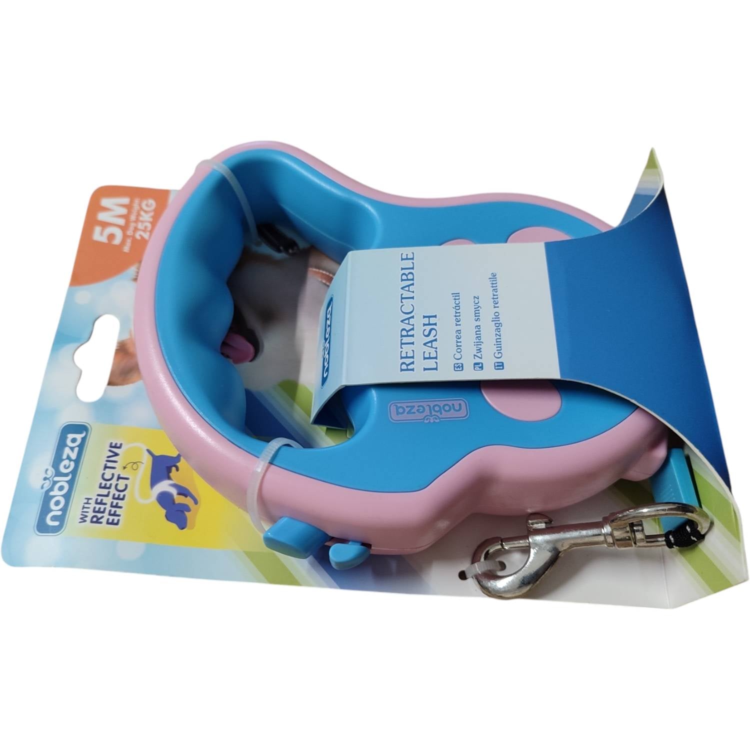 GUINZAGLIO RETRATTILE CON STRISCIA CATARINFRANGENTE 25 KG