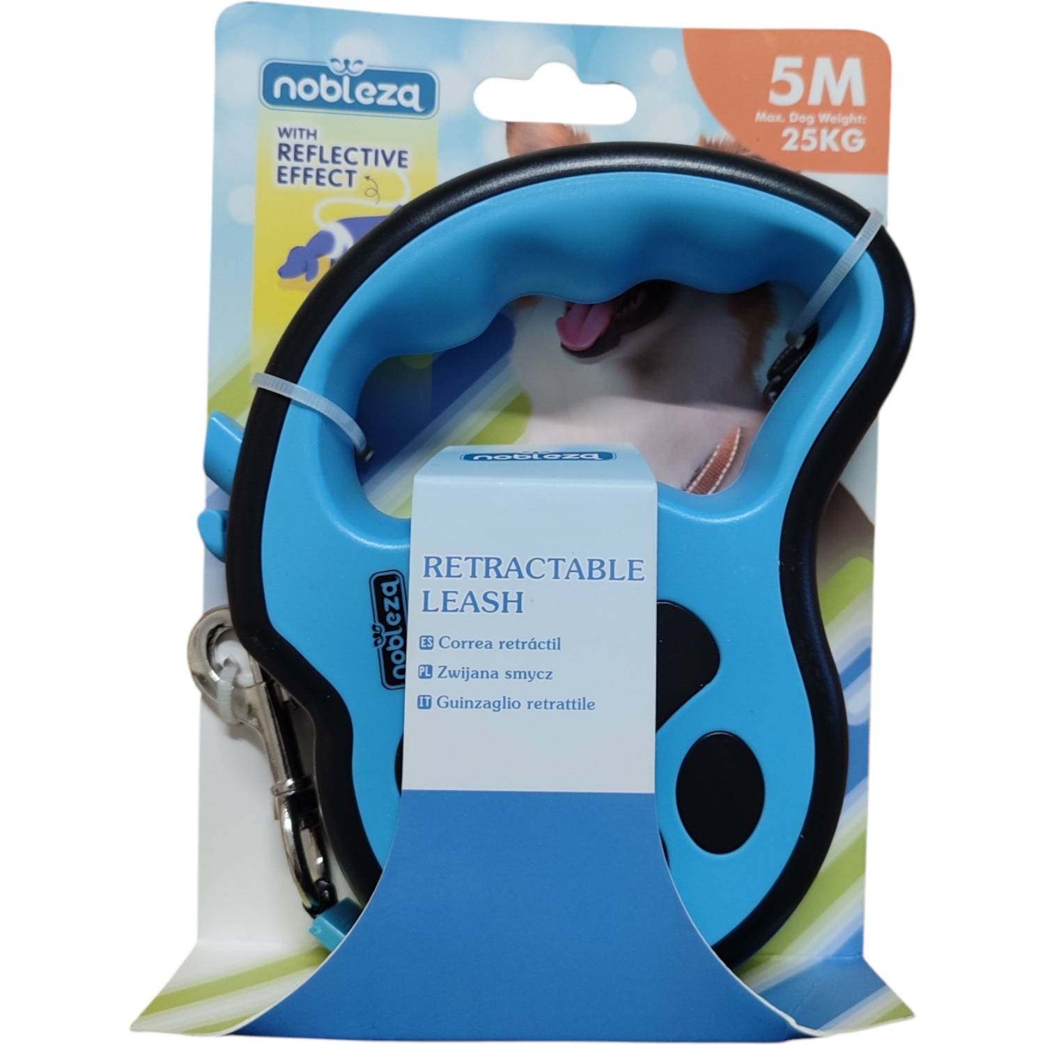GUINZAGLIO RETRATTILE CON STRISCIA CATARINFRANGENTE 25 KG