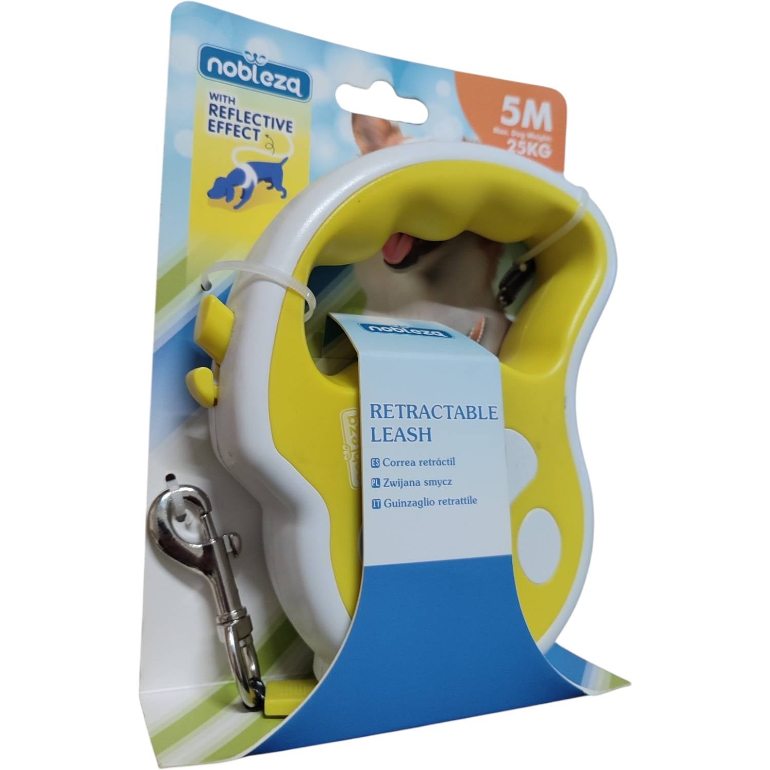 GUINZAGLIO RETRATTILE CON STRISCIA CATARINFRANGENTE 25 KG