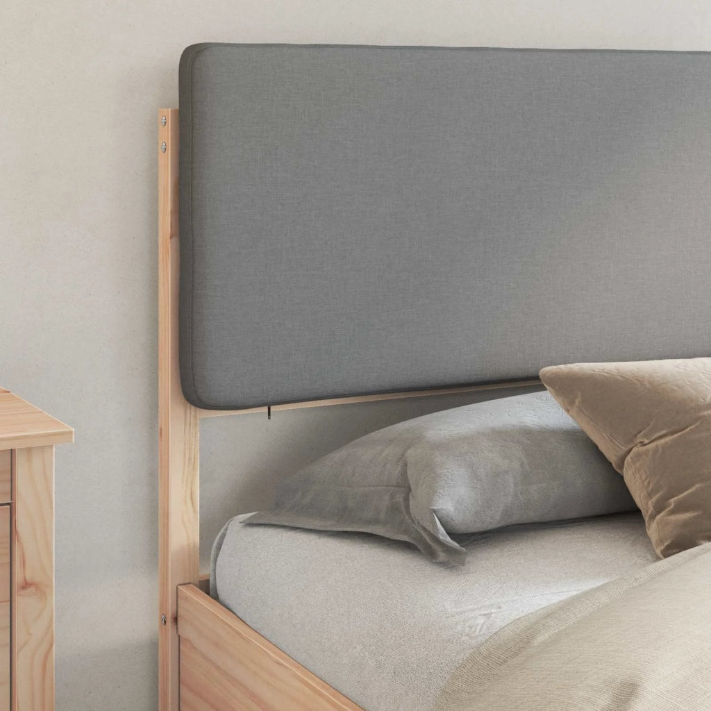 Letto con Testiera Rivestita Grigio chiaro 180 x 200 cm