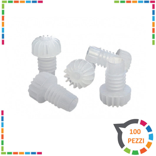 Tappi lunghi alettati in plastica sterilizzata 100 pz bottiglia spumante vino