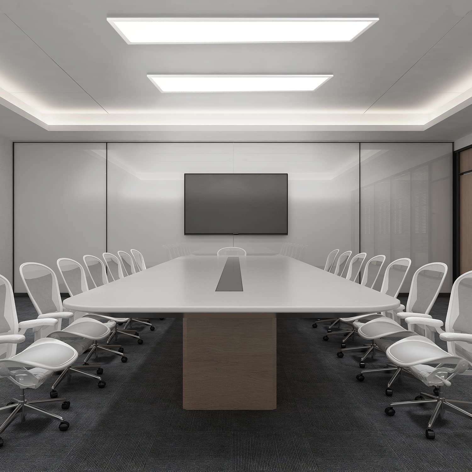 ZMH Lampada da soffitto LED di design da 120 cm con dimmer e telecomando per illuminazione interna