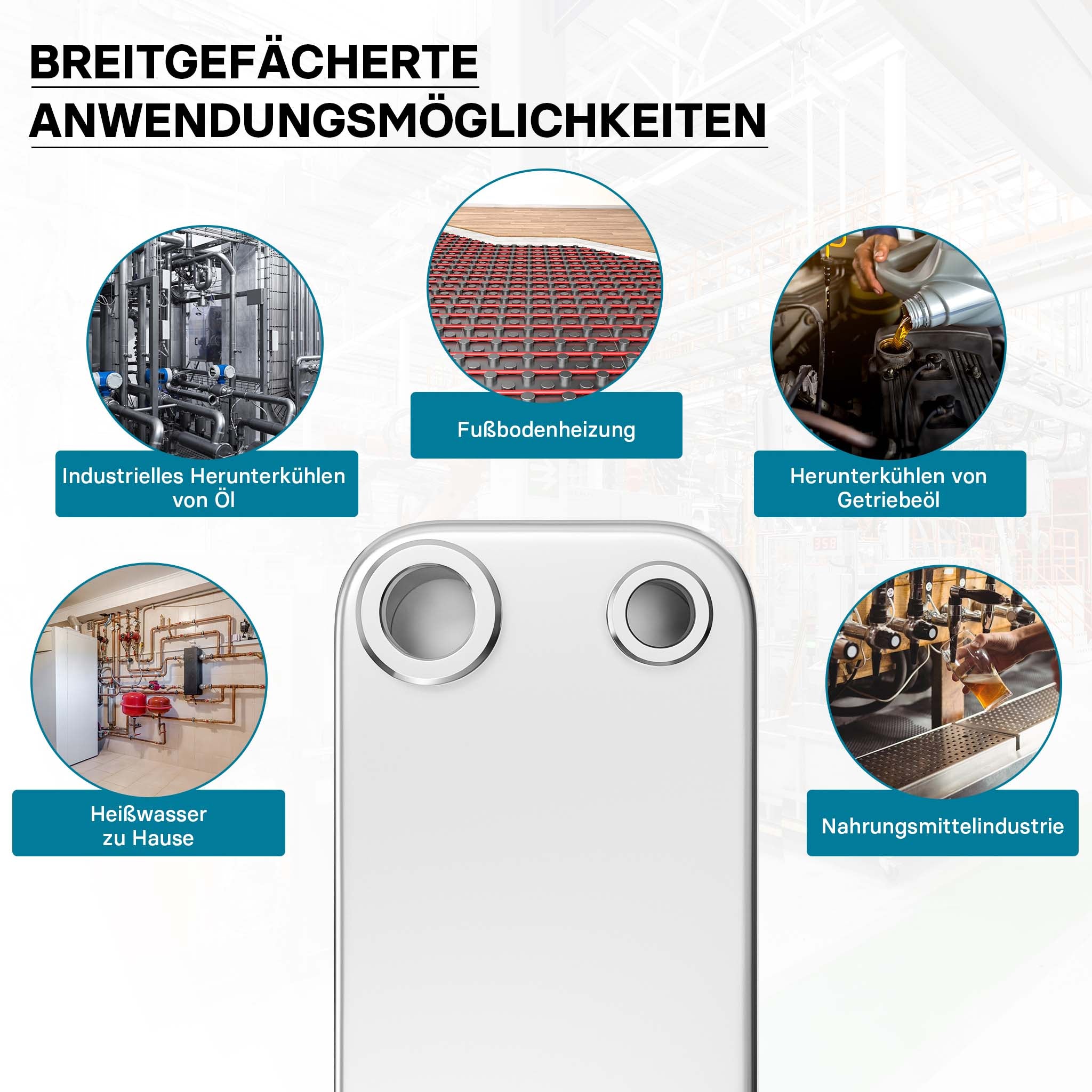 Scambiatore a piastre saldobrasate in acciaio inox, 40 piastre, max 165 kW