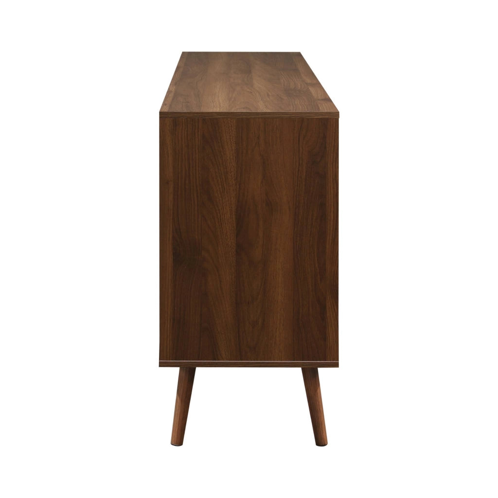 Credenza scandinava a 2 ante effetto legno di noce, 160cm, noce