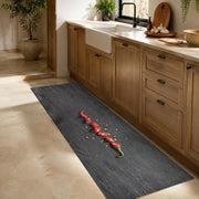 Washable Kitchen Floor Mat, Pepper Design, 45x150 Cm