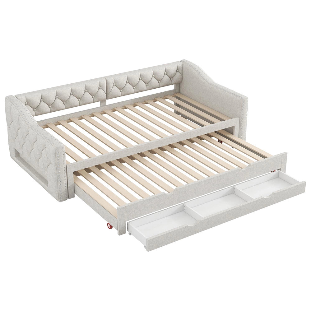 Letto giorno 90x200cm?- Xylo - 3 cassetti LED beige