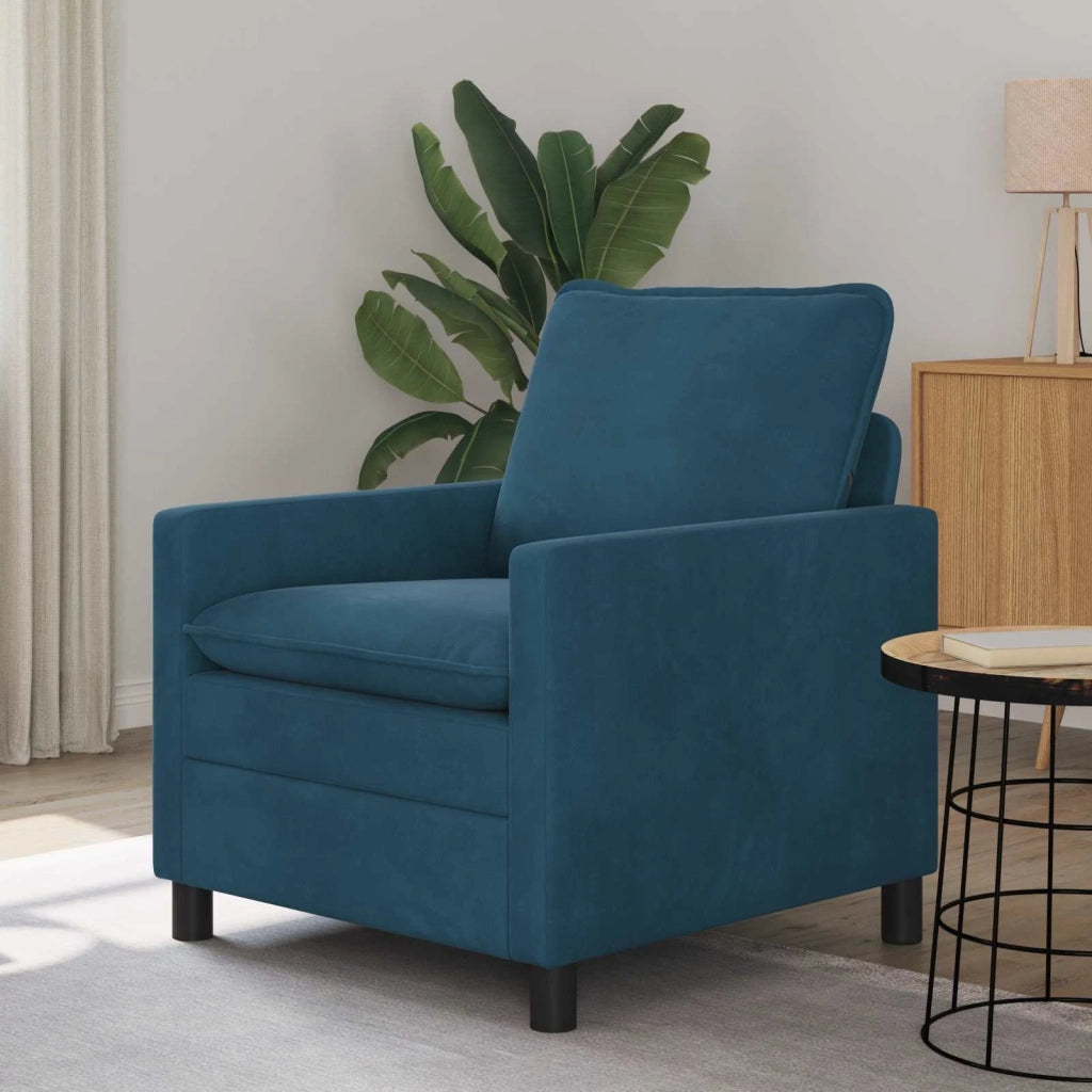 Divano | Divano da soggiorno | Sofa Blu 76 x 81 x 87,5 cm Velluto