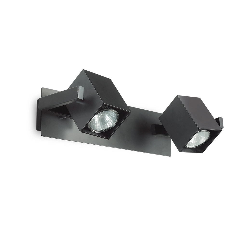 Applique Moderna Mouse Metallo Nero 2 Luci Gu10