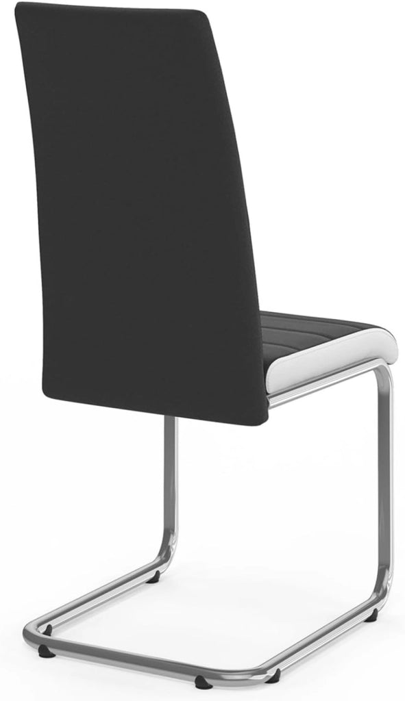 Set di 6 sedie da pranzo MIA nere con finiture bianche