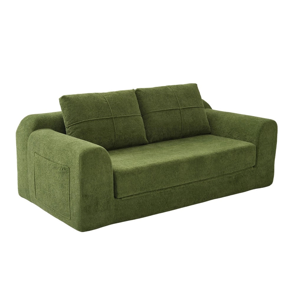 Sof¨¤ letto 2 in 1 - Zephmum- 179¡Á95¡Á79 cm - Verde - Trasformabile, pieghevole