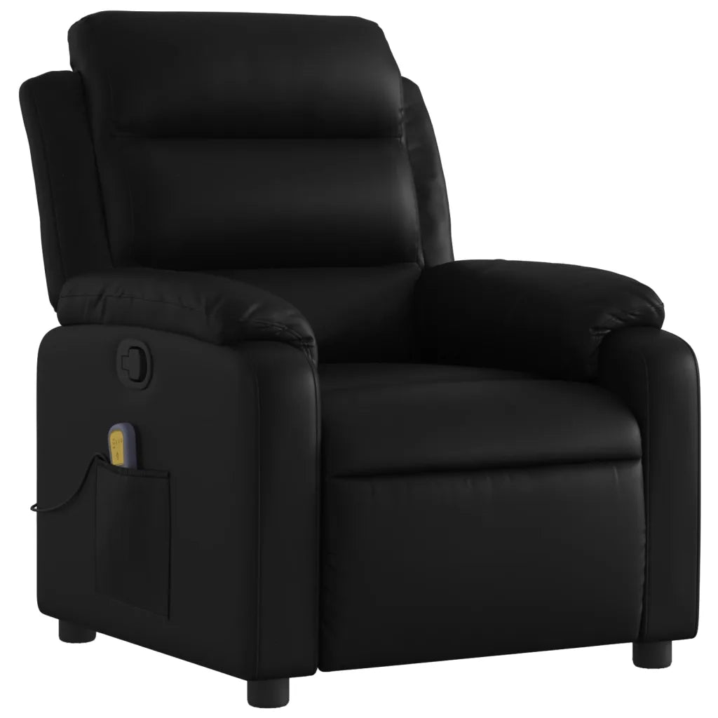 Divano Sedia-Poltrona reclinabile massaggiante in Similpelle Nera 773906