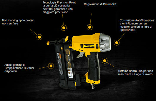 GROPPINATRICE PNEUMATICA DEWALT PER CHIODI DA 15-50mm - DPN1850PP
