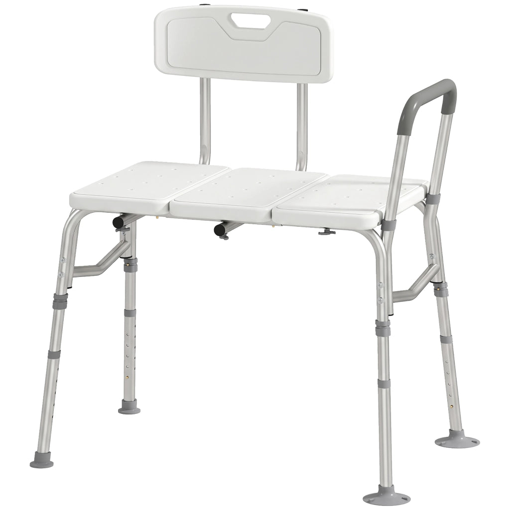 Banc de Transfert Baignoire, Hauteur Réglable à 10 Niveaux, Blanc