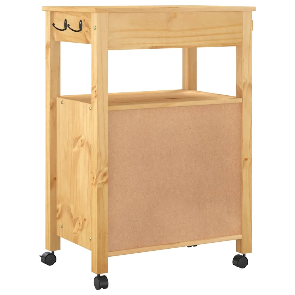 Carrello da Cucina MONZA 60x40x88,5 cm in Legno Massello di Pino 376097