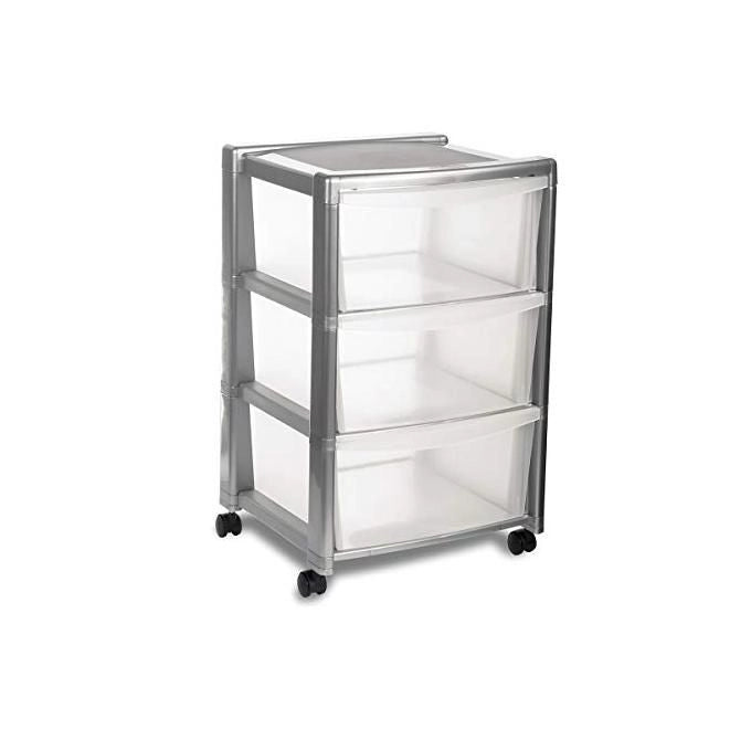Stefanplast Cassettiera 3 Cassetti 40X40 H 63 Silver