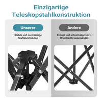 Sedia da campeggio pieghevole portatile 100 kg grigio nero