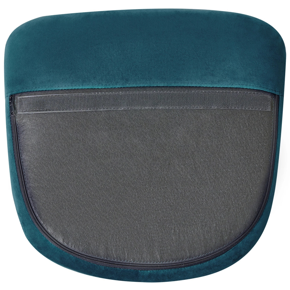 Sedia A Dondolo Velluto Blu Mare Gambe In Metallo Pattini In Legno Moderni