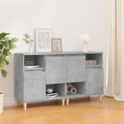 Credenze 2pz Grigio Cemento 60x35x70 cm in Legno Multistrato