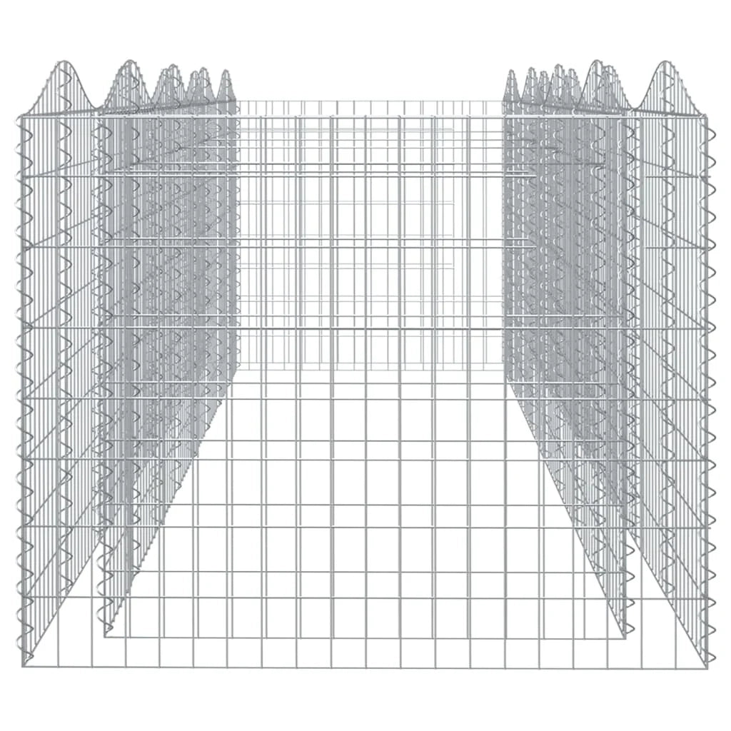 Gabbione ad arco rialzato 400 x 100 x 100 cm in ferro zincato Argento 02_0039934