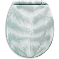 Werit 40066 4, sedile copri-wc effetto marmo bianco grigio, crom