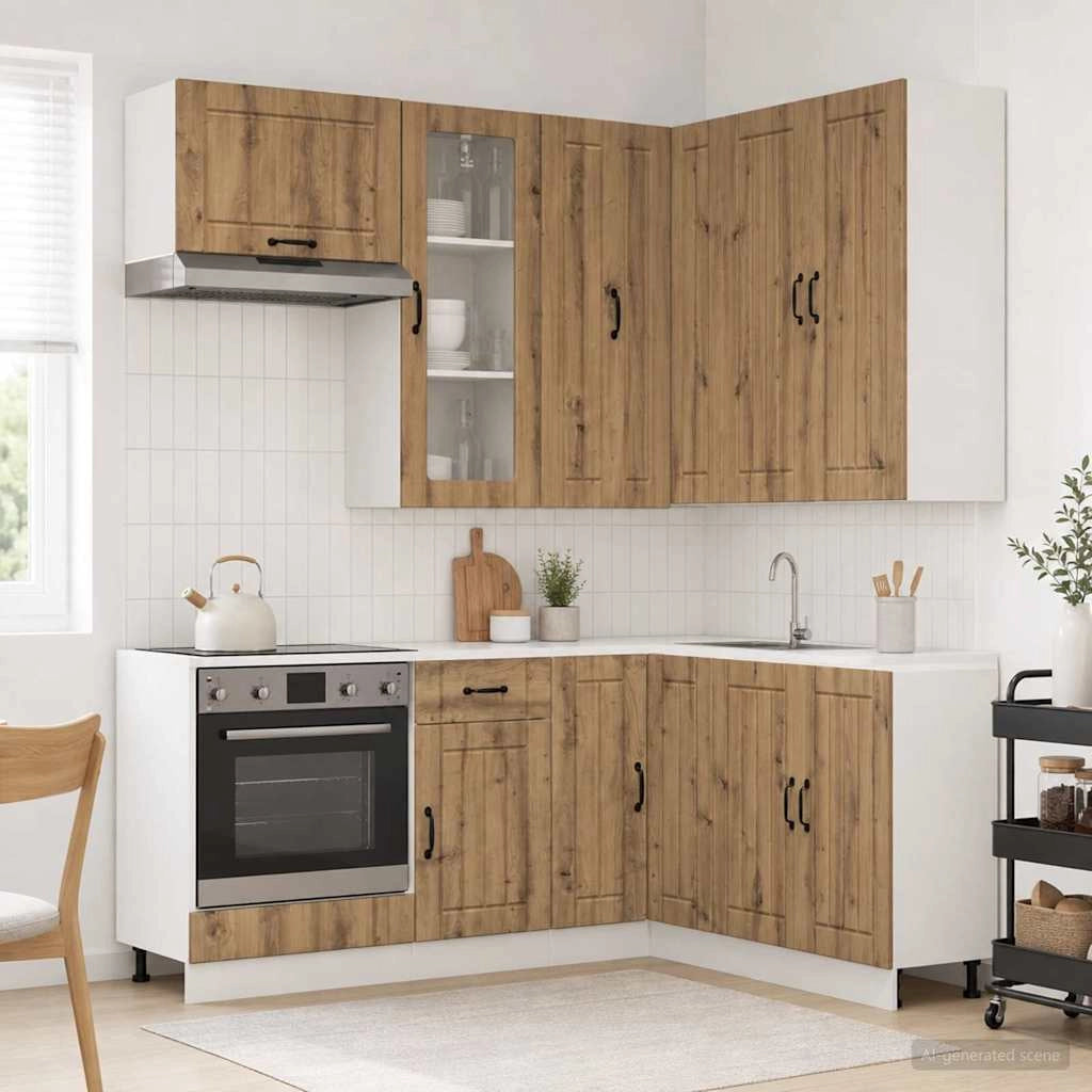 Unità Cucina LUCCA 8 pz Rovere Artigianale Legno ingegnerizzato 3438410