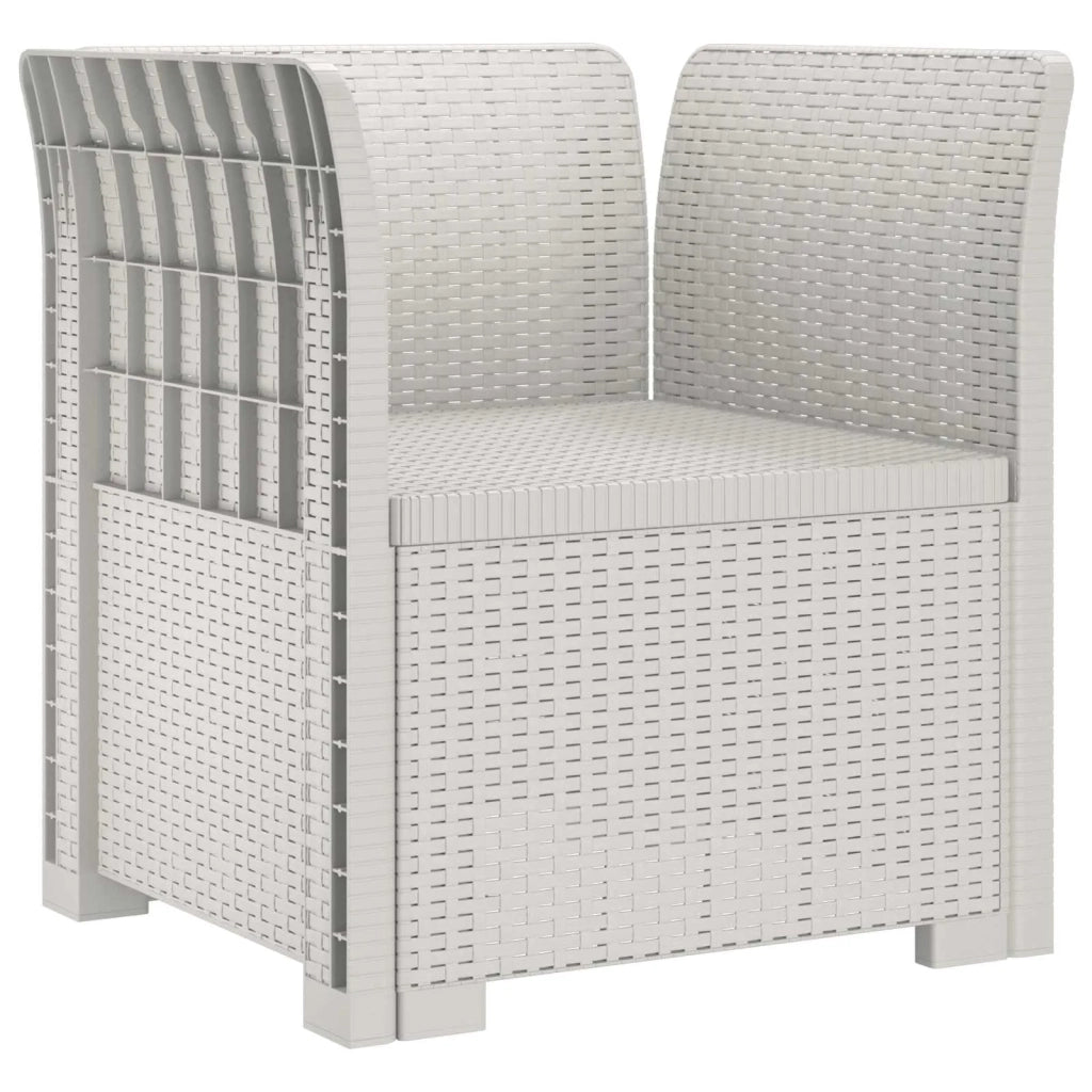 Poltrona a 1 Posto con Cuscino Aspetto Rattan PP Bianco 8011861
