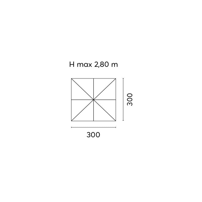 Ombrellone Quadrato 3X3 Fusto Bianco Poliestere Ecru' Moia