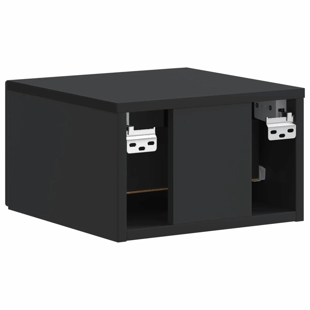 Mobiletto da notte a muro 2 pcs Nero 34,5 x 33 x 20 cm 899278
