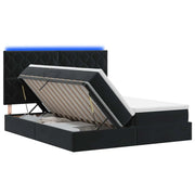 Letto con contenitore LED e materasso Nero 200 x 200 cm Velluto 3460286