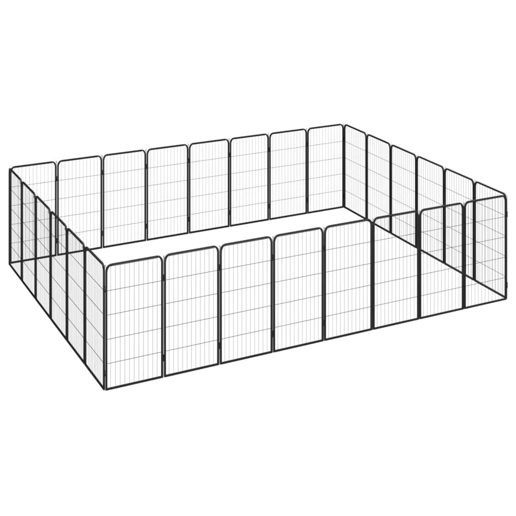 Recinto per cani 28 pannelli 50 x 100 cm acciaio verniciato a polvere nero 02_0043626