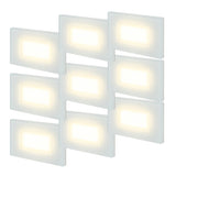 Kit 9 faretti segnapasso LED da incasso 503 in vetro IP65 CCT 3 colori 4W luce scale parete interno esterno Bianco