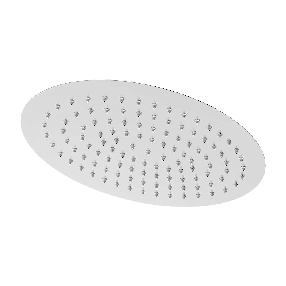 Soffione doccia ovale 30x20cm in accio inox cromato orientabile