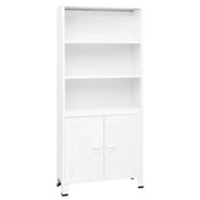Libreria Industriale Bianca 80x32x180 cm in Acciaio