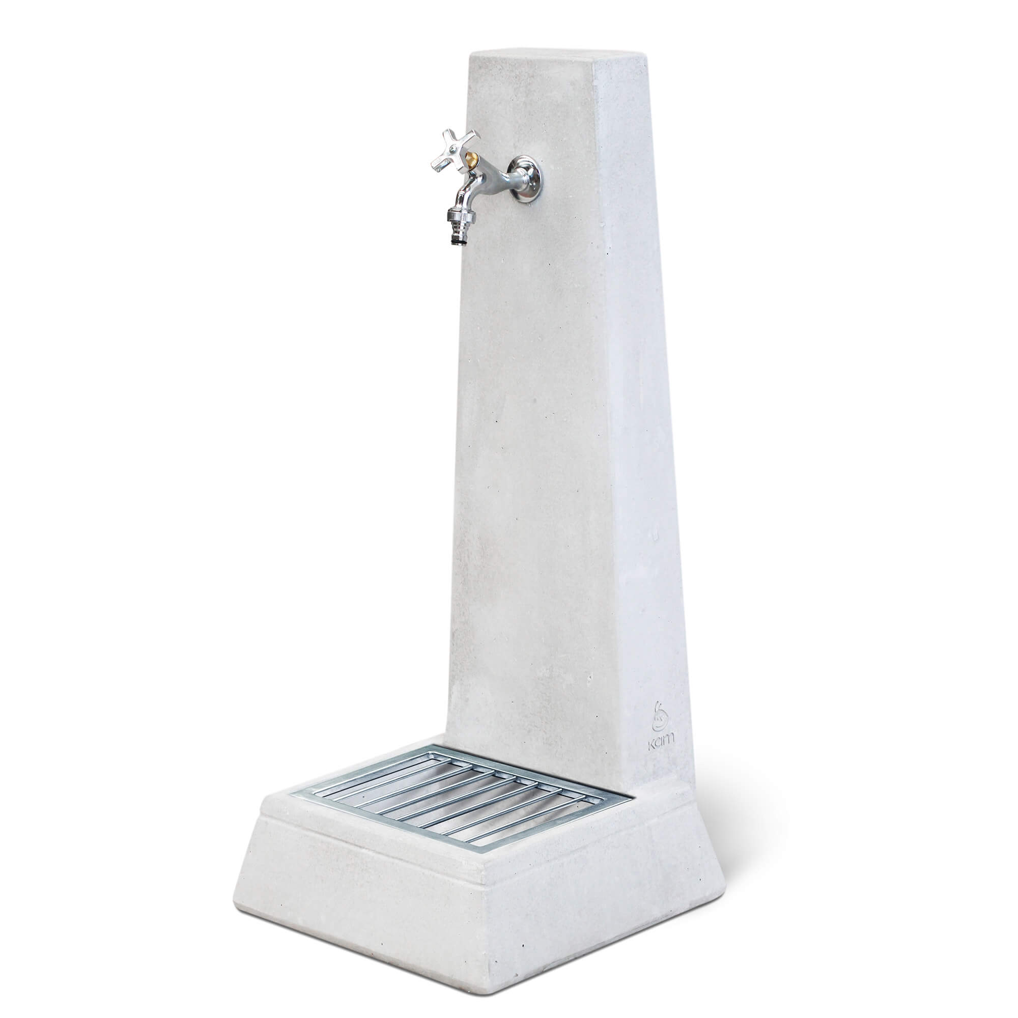 Fontana da Giardino Senza Rubinetto in Cemento Granulato di Marmo Oslo Grigio