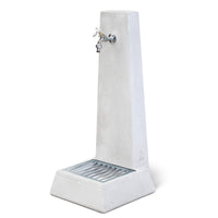 Fontana da Giardino Senza Rubinetto in Cemento Granulato di Marmo Oslo Grigio