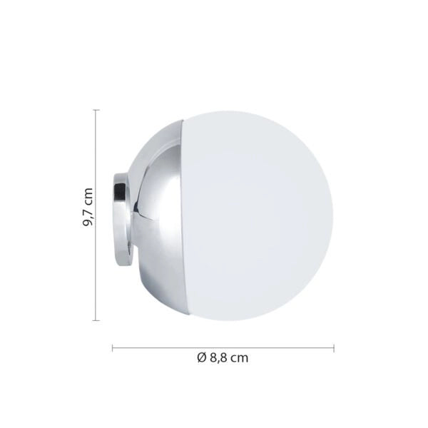 Lampada applique led tonda con attacco per specchi senza cornice in resine termoplastice D042 serie Gedy DELOS Cromato