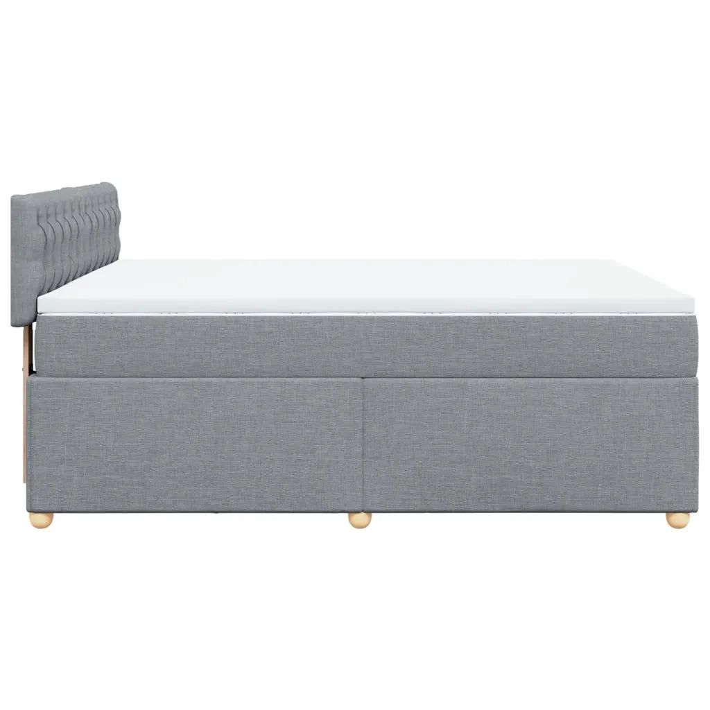 Giroletto a Molle con Materasso Grigio Chiaro160x200 cm Tessuto