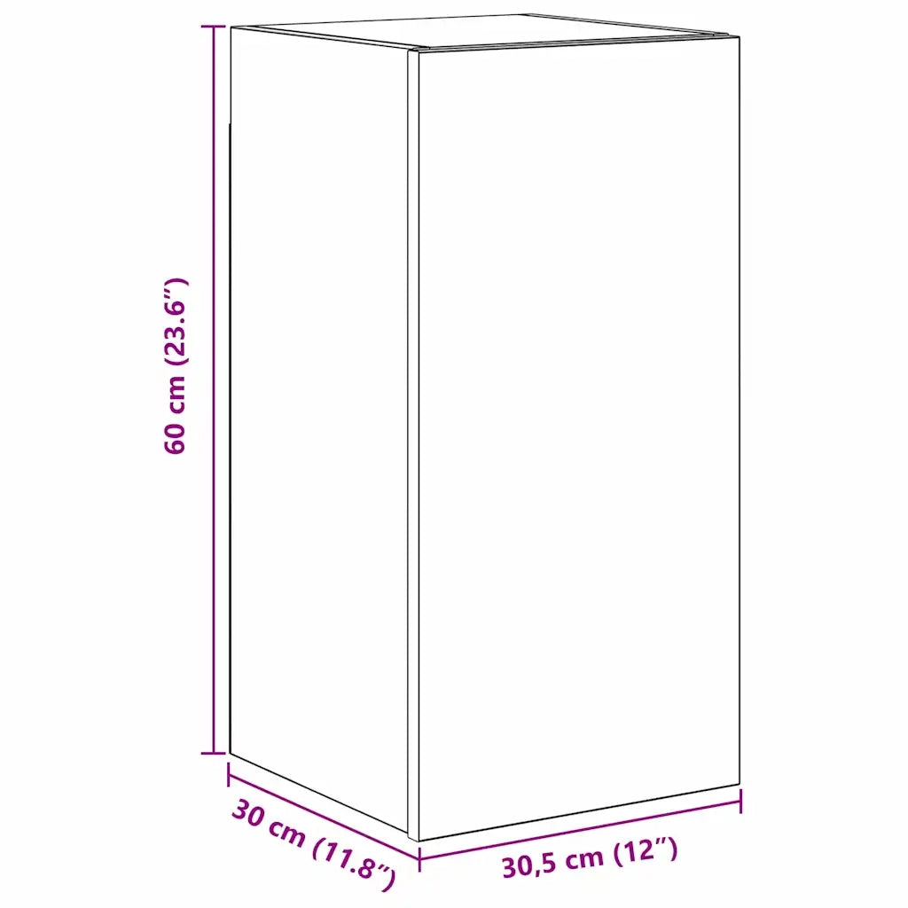 vidaXL Set mobile TV 4 pcs Rovere nero 80 x 30 x 30 cm