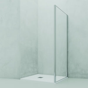 Parete fissa 87-89 cm vetro trasparente 6 mm, h. 1,95 da abbinare ad una porta - new plus