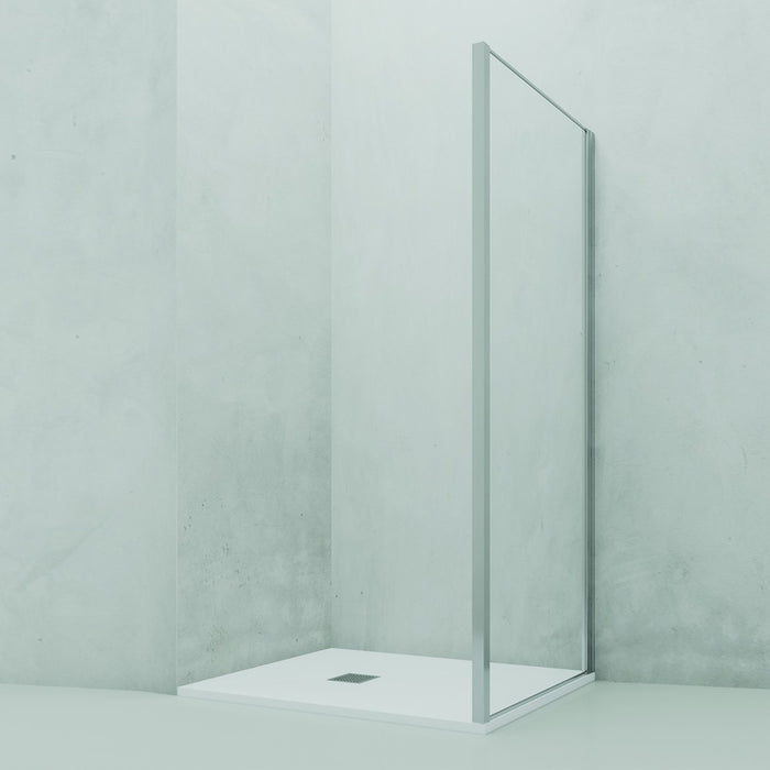 Parete fissa 87-89 cm vetro trasparente 6 mm, h. 1,95 da abbinare ad una porta - new plus