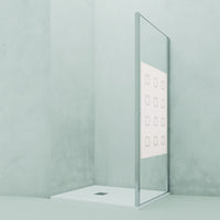 Parete fissa 67-69 cm vetro serigrafato 6 mm h. 1,95 da abbinare ad una porta - new plus