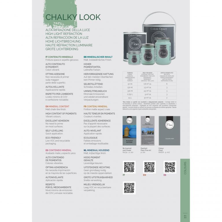 Fleur chalky colore opaco effetto gesso 750 ml f75 smoky