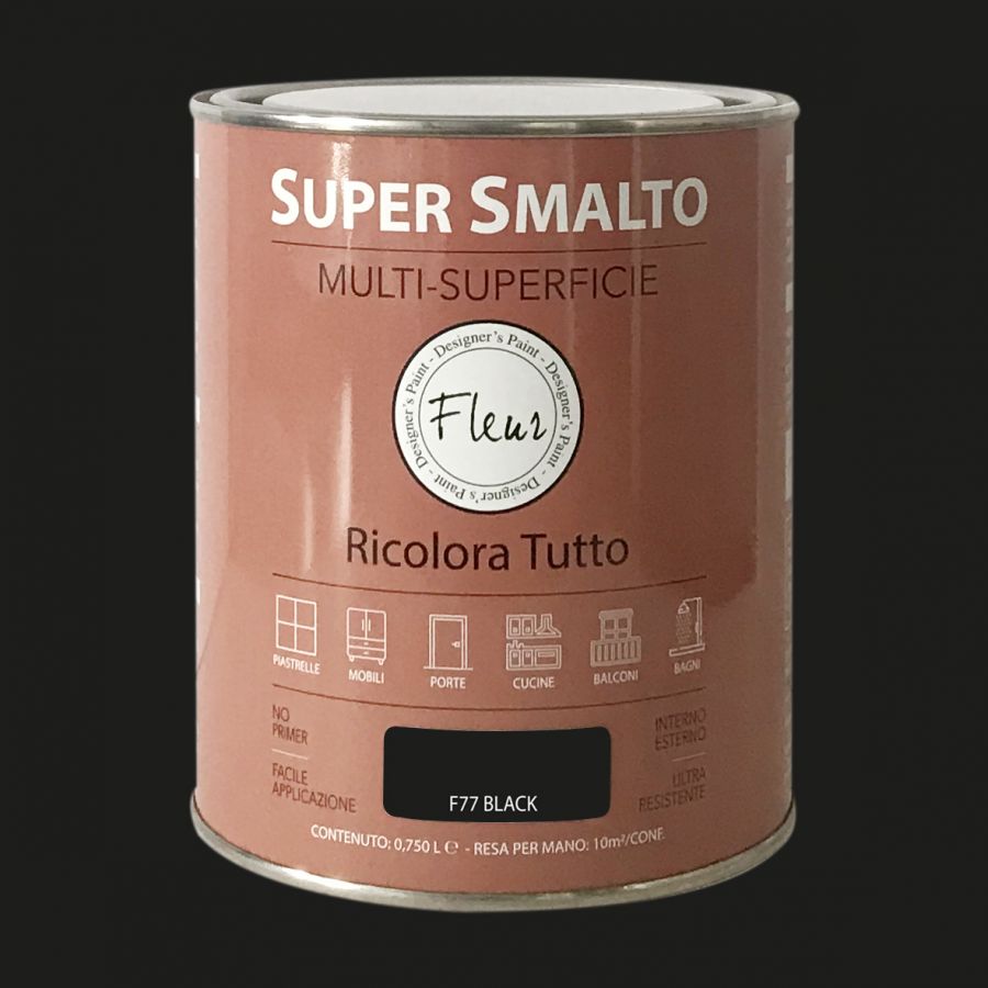 Fleur super smalto multi-superficie 750ml f77 black