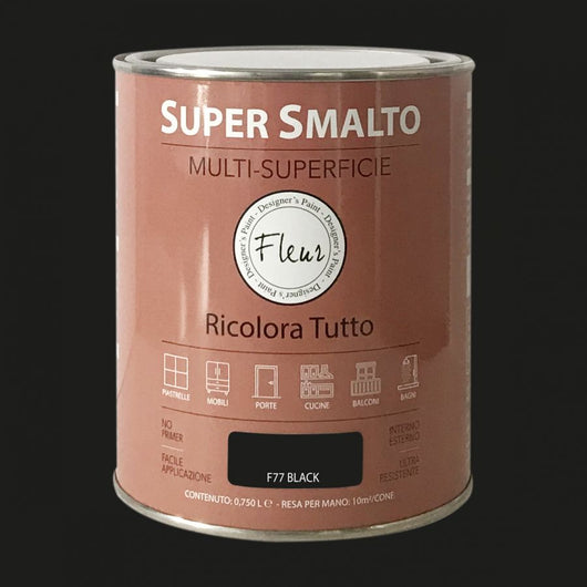 Fleur super smalto multi-superficie 750ml f77 black